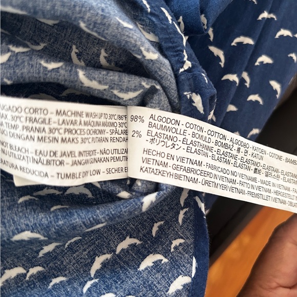 Zara sim fit Blue and White Casual Button Down Shirt - Picture 5 of 6